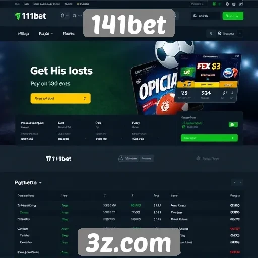 Análise da interface do site 141bet